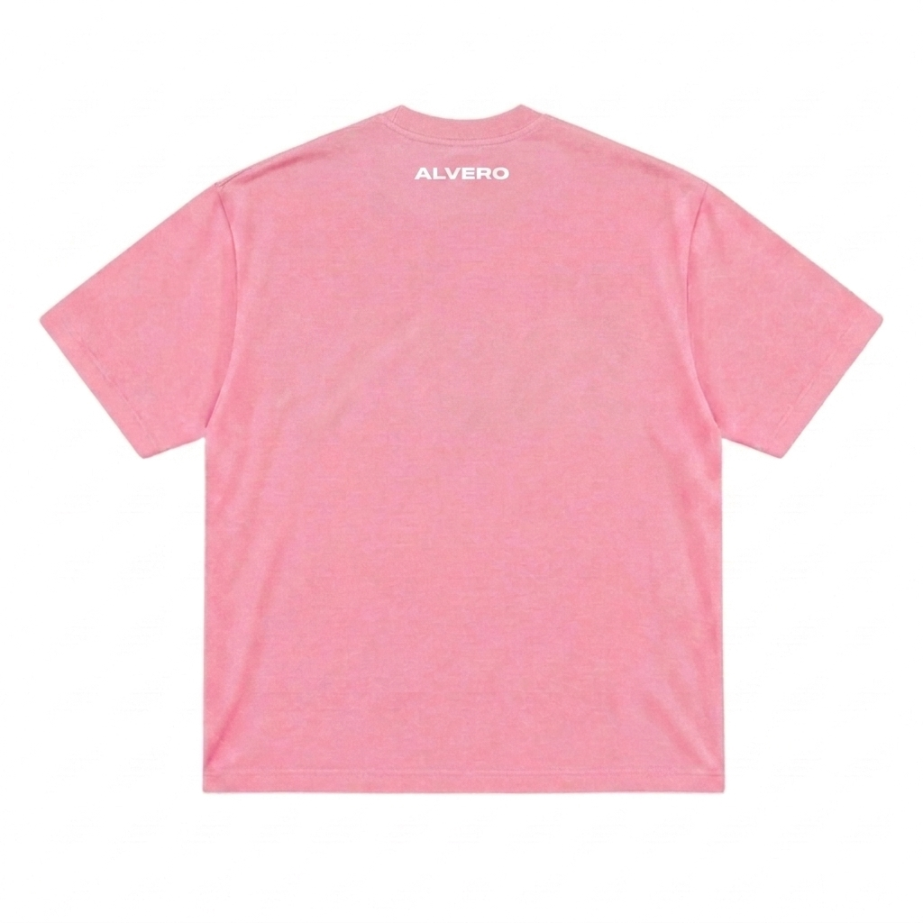 3027 T-SHIRT ROZE/WIT