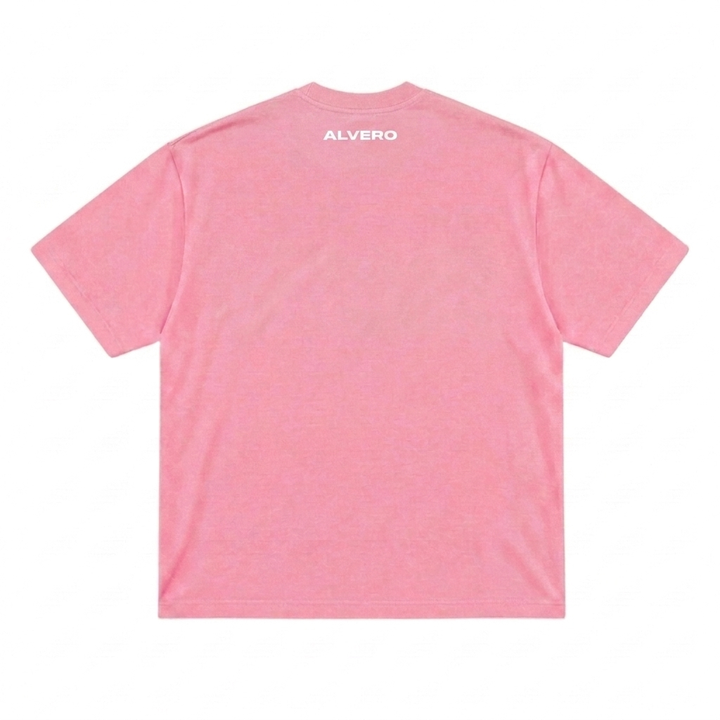 3027 T-SHIRT ROZE/WIT