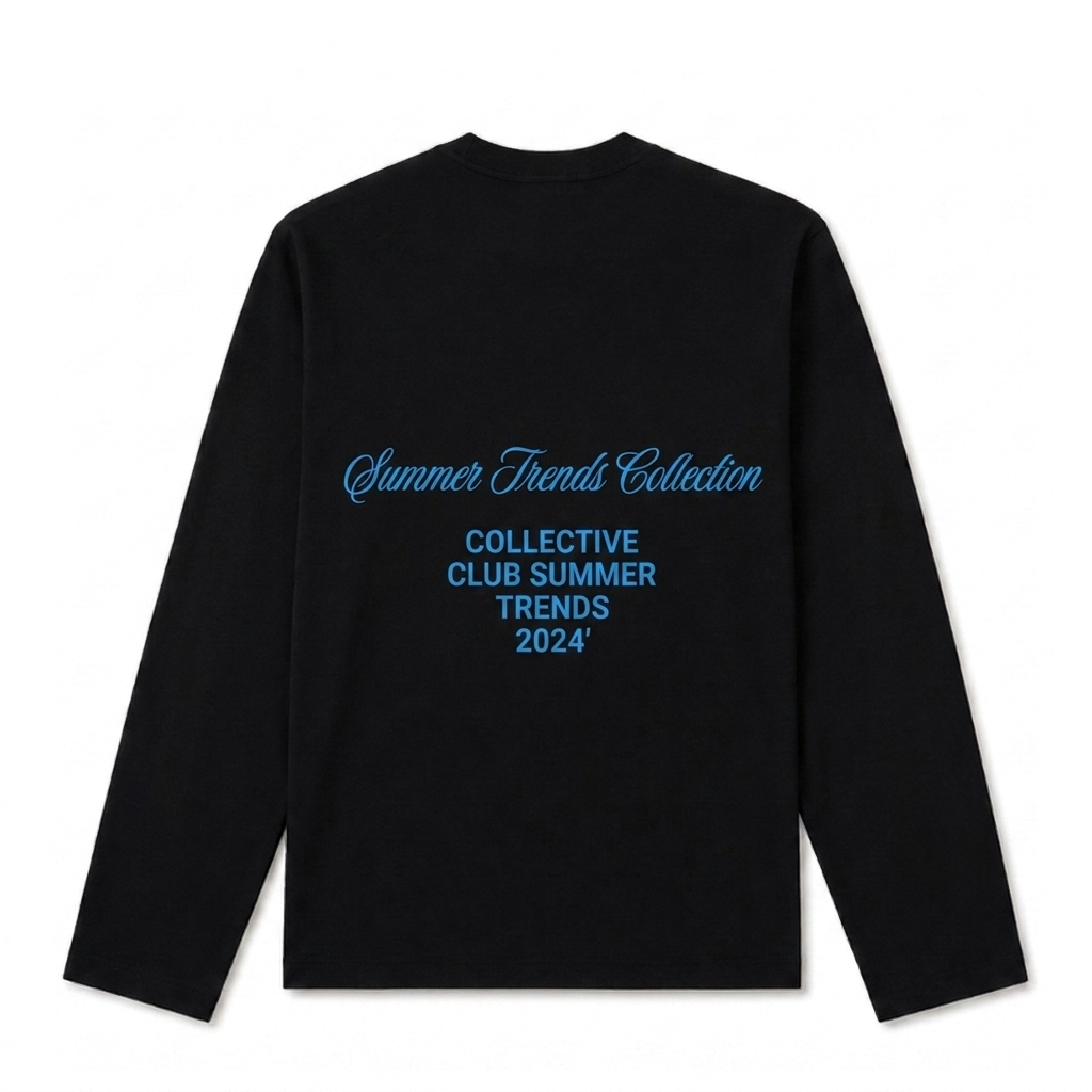 3031- LONGSLEEVE ZWART/BLAUW