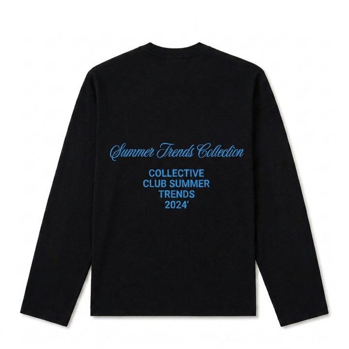 3031- LONGSLEEVE ZWART/BLAUW