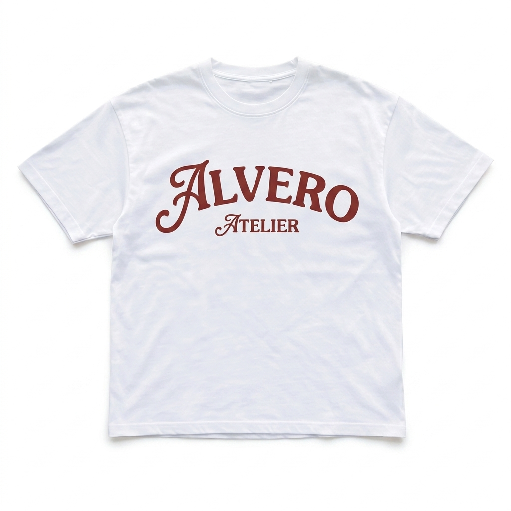 3033 T-SHIRT WIT/BORDEAUX ROOD