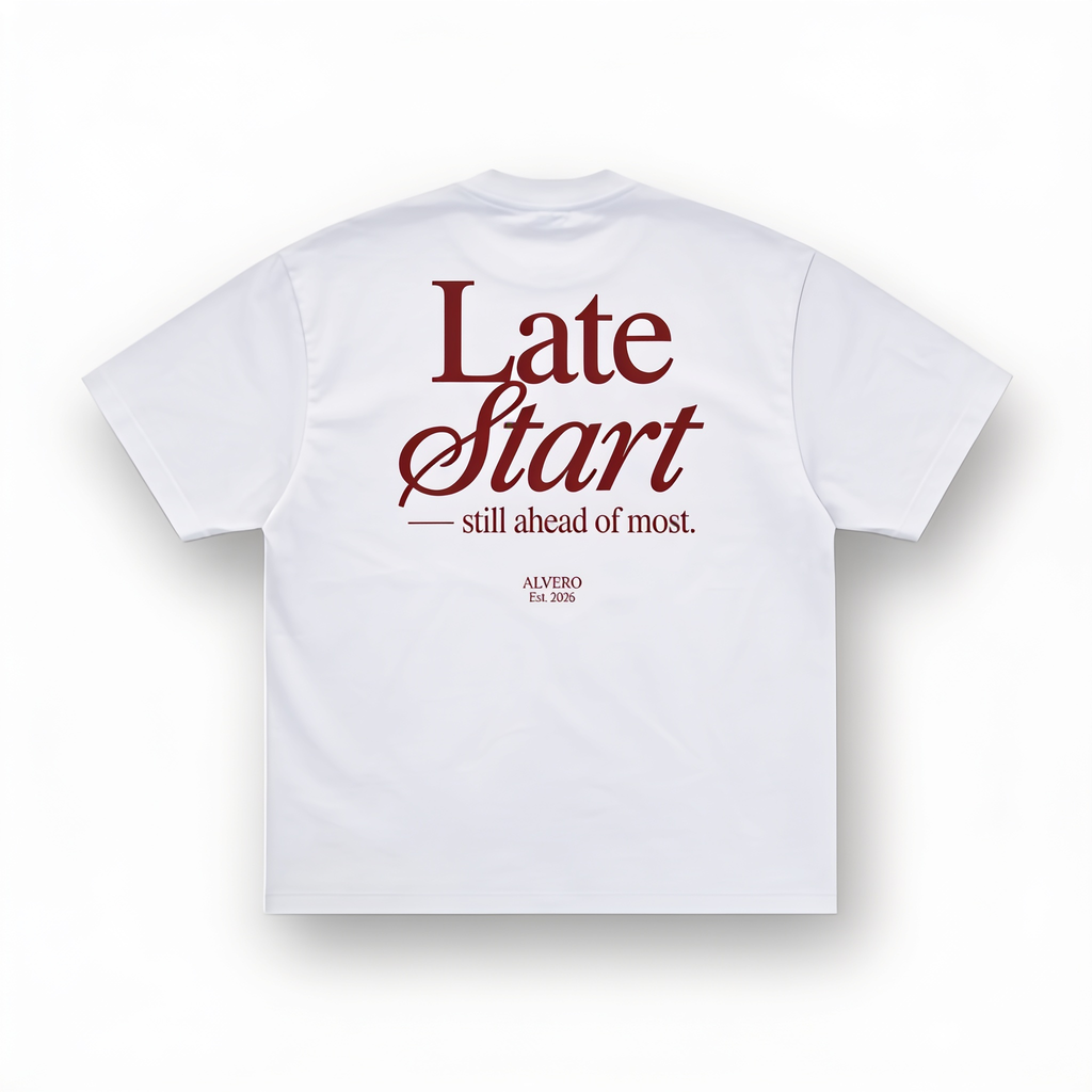 3033 T-SHIRT WIT/BORDEAUX ROOD