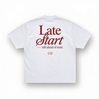 3033 T-SHIRT WIT/BORDEAUX ROOD
