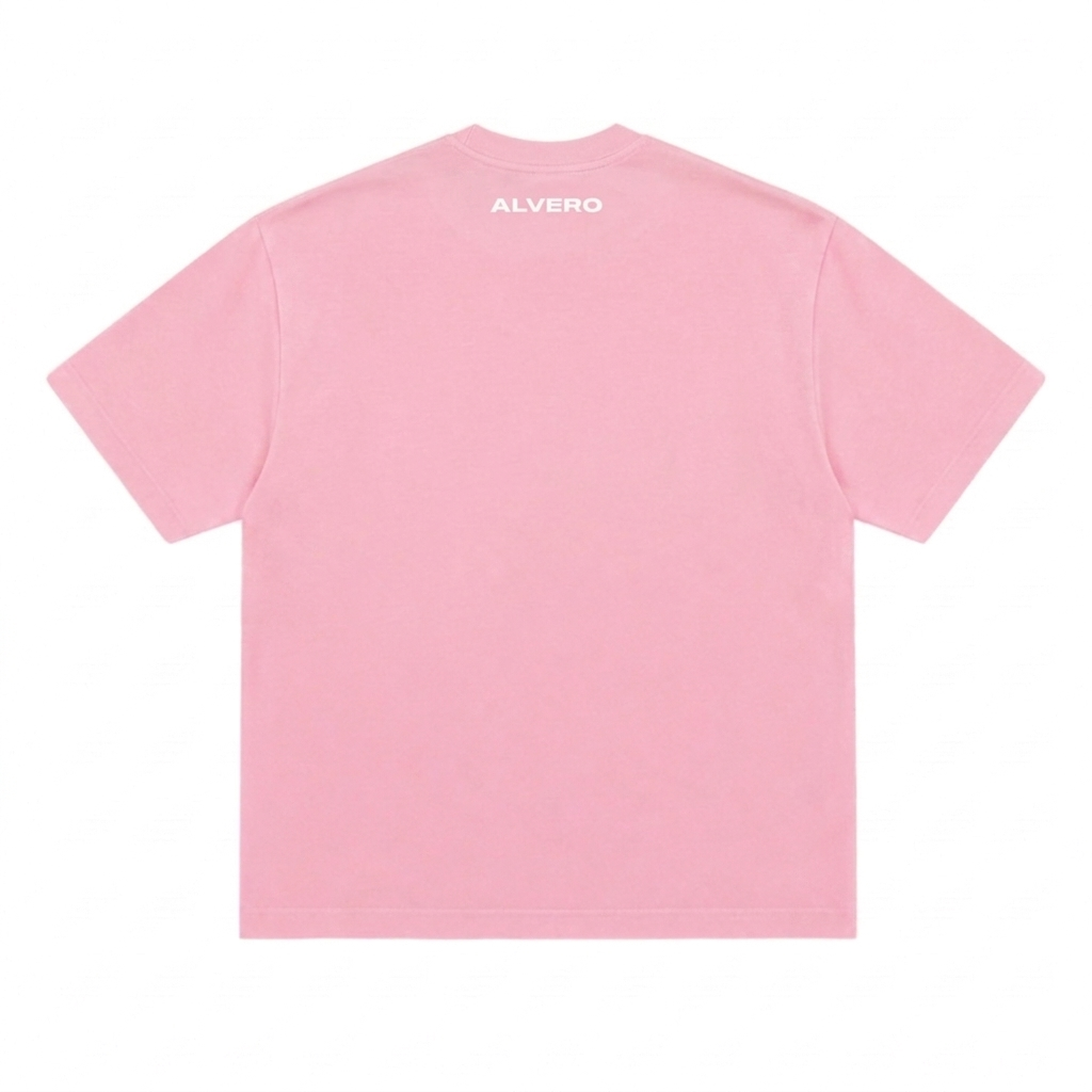 3027 T-SHIRT ROZE/WIT