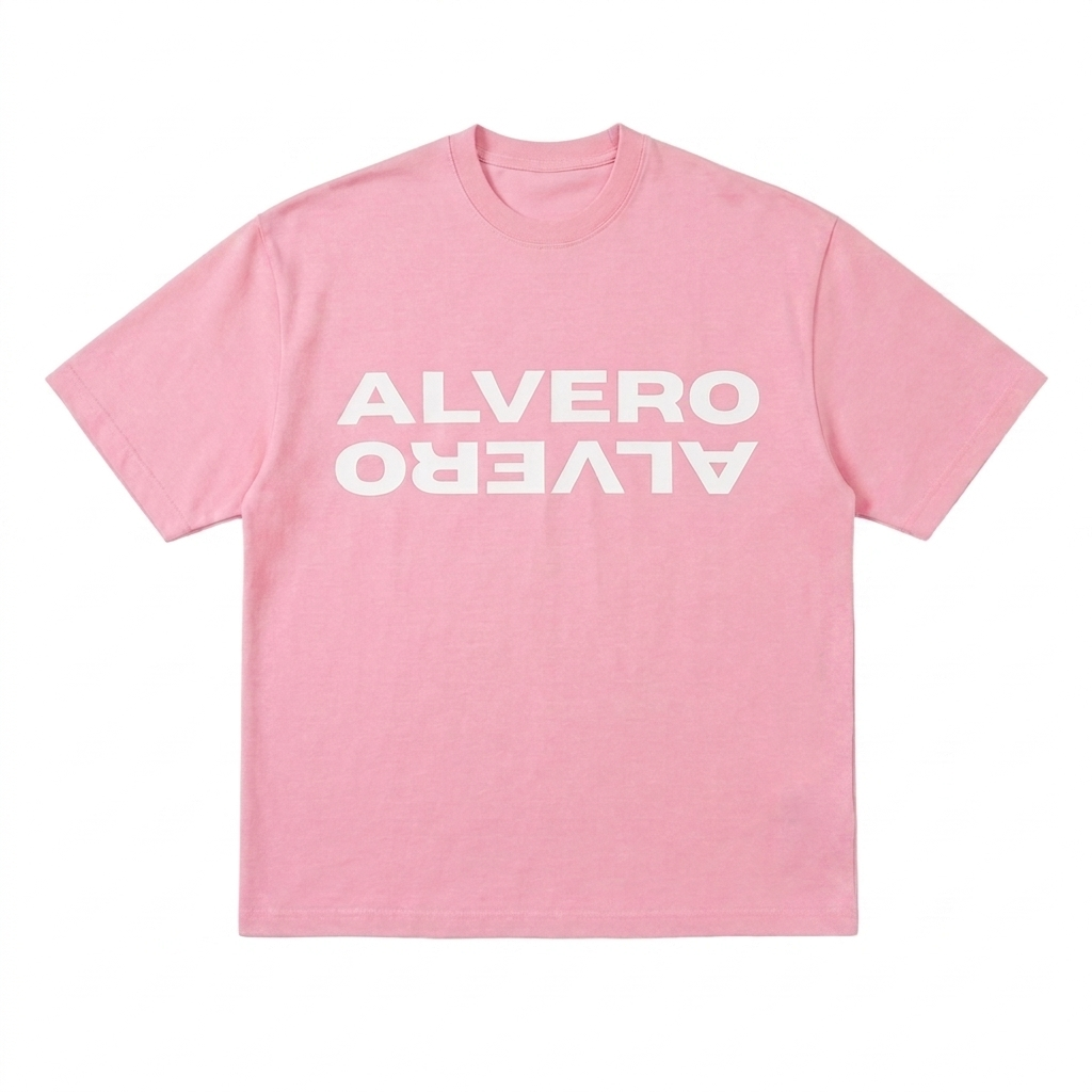 3027 T-SHIRT ROZE/WIT