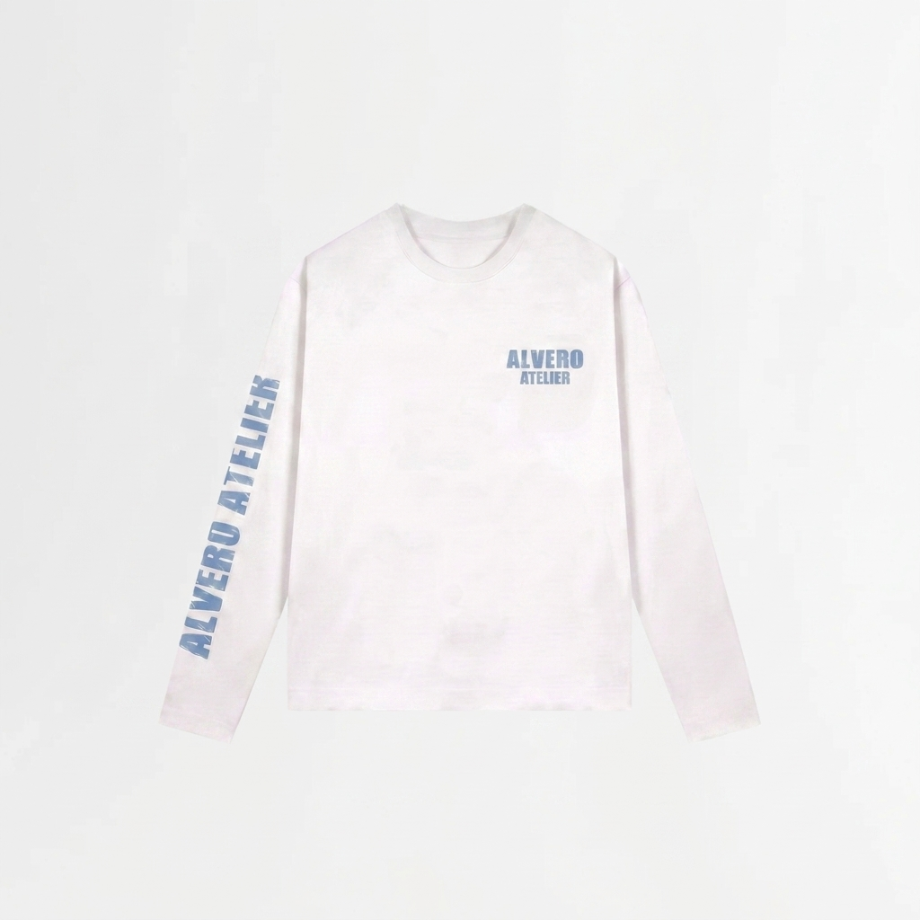 4027 LONGSLEEVE - WIT/BLAUW