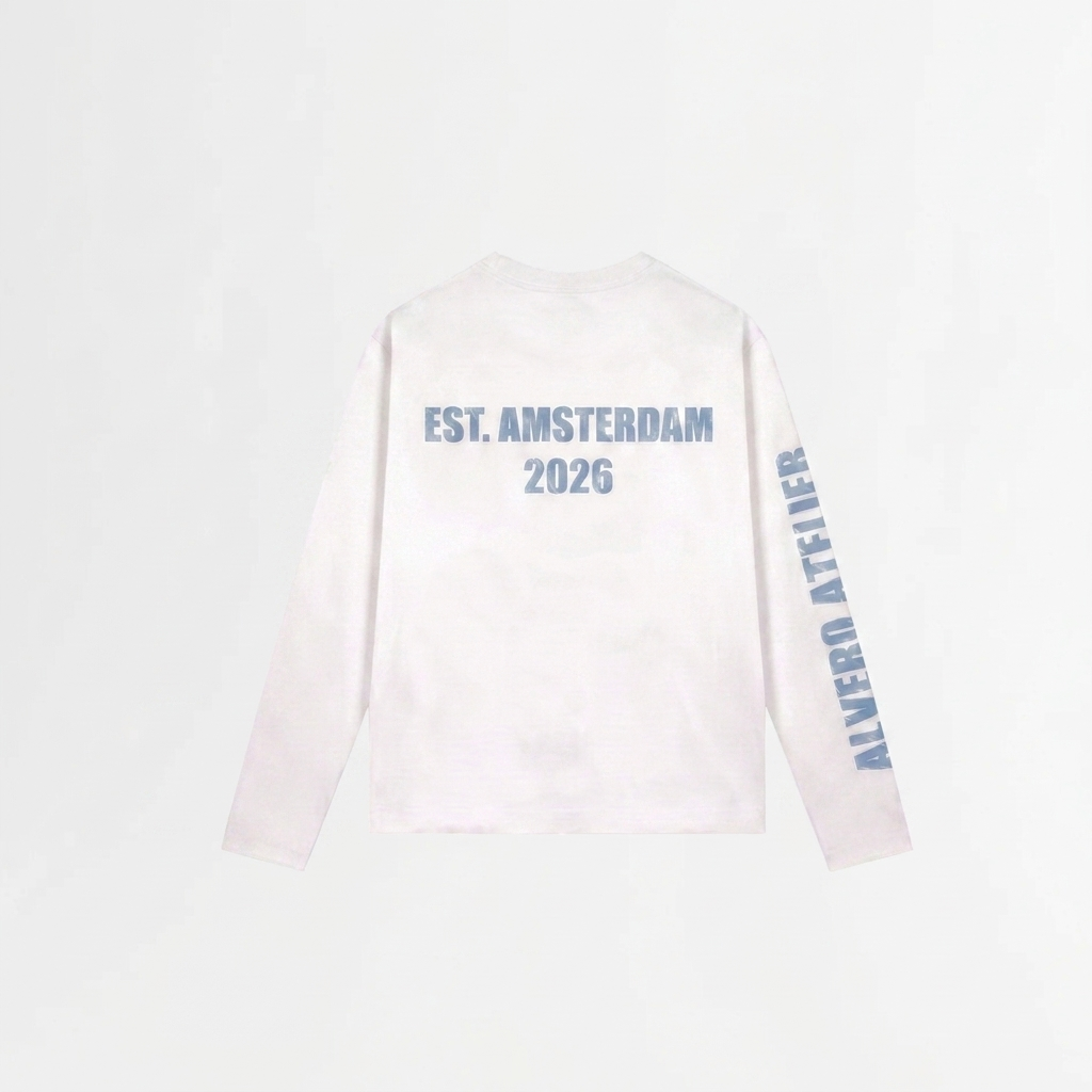 4027 LONGSLEEVE - WIT/BLAUW