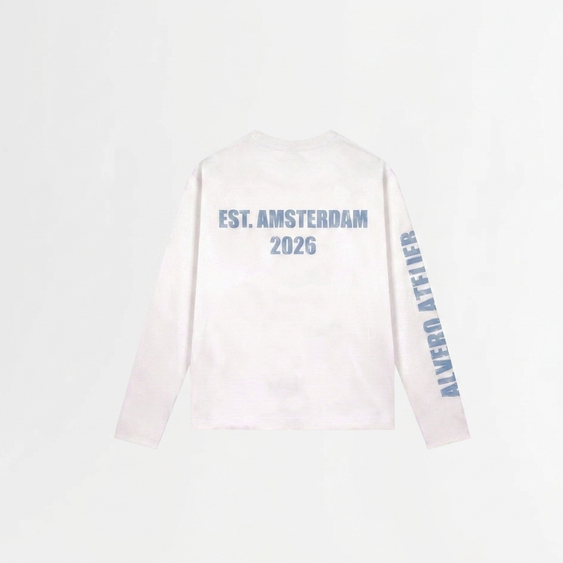 4027 LONGSLEEVE - WIT/BLAUW