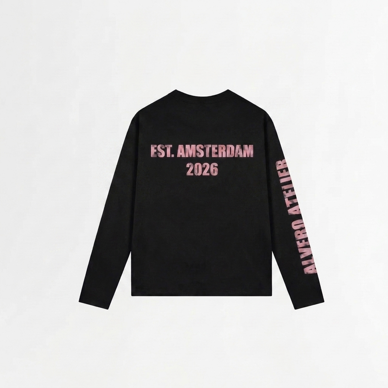 4026 LONGSLEEVE - ZWART/ROZE