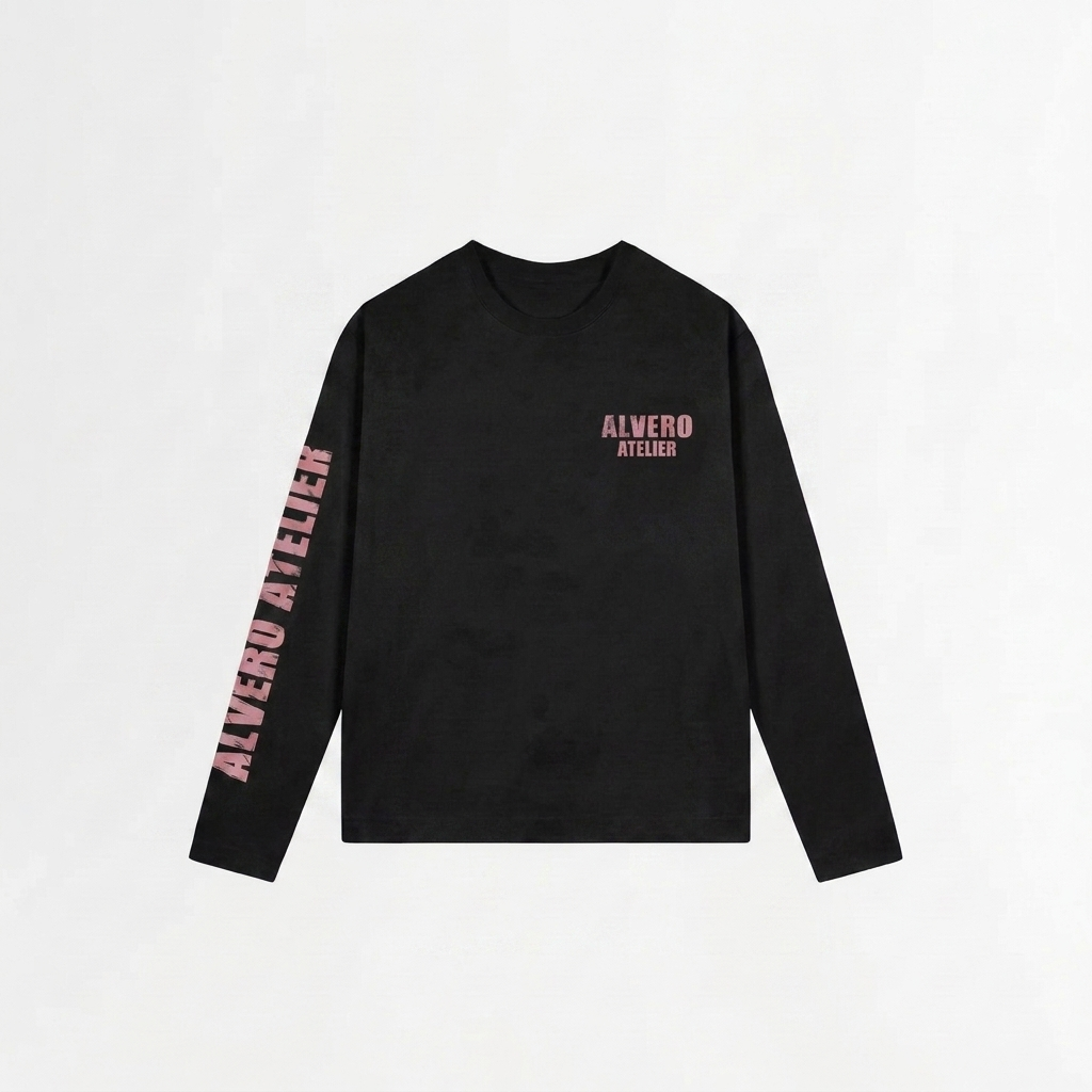 4026 LONGSLEEVE - ZWART/ROZE