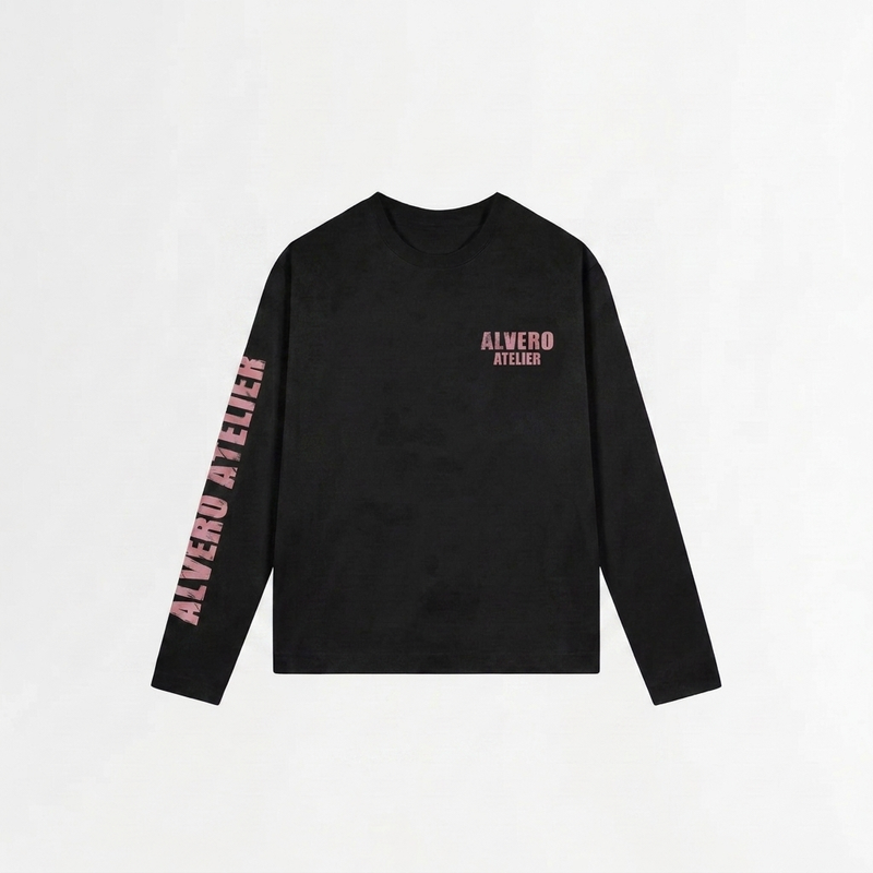 4026 LONGSLEEVE - ZWART/ROZE