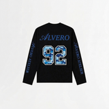 6003 LONGSLEEVE - ZWART/BLAUW