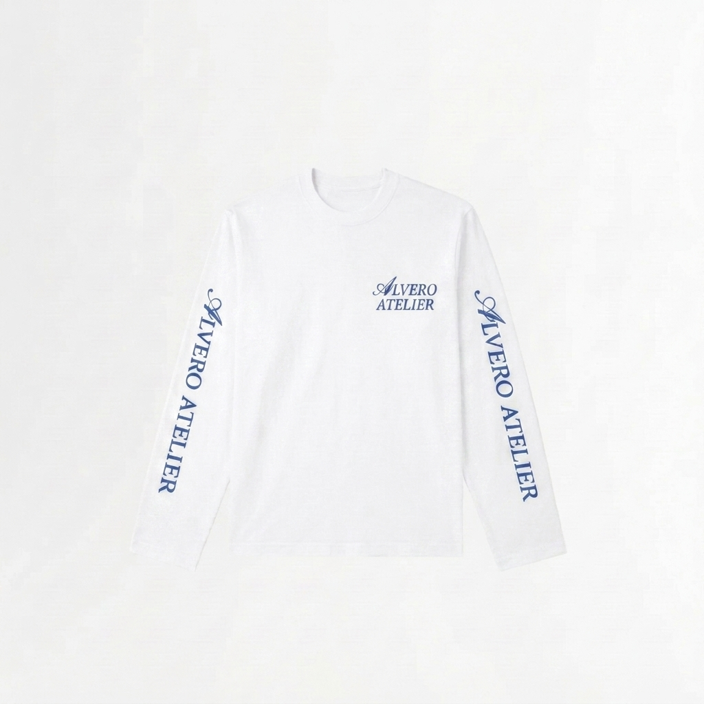 6004 LONGSLEEVE - WIT/BLAUW