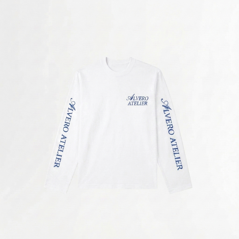 6004 LONGSLEEVE - WIT/BLAUW