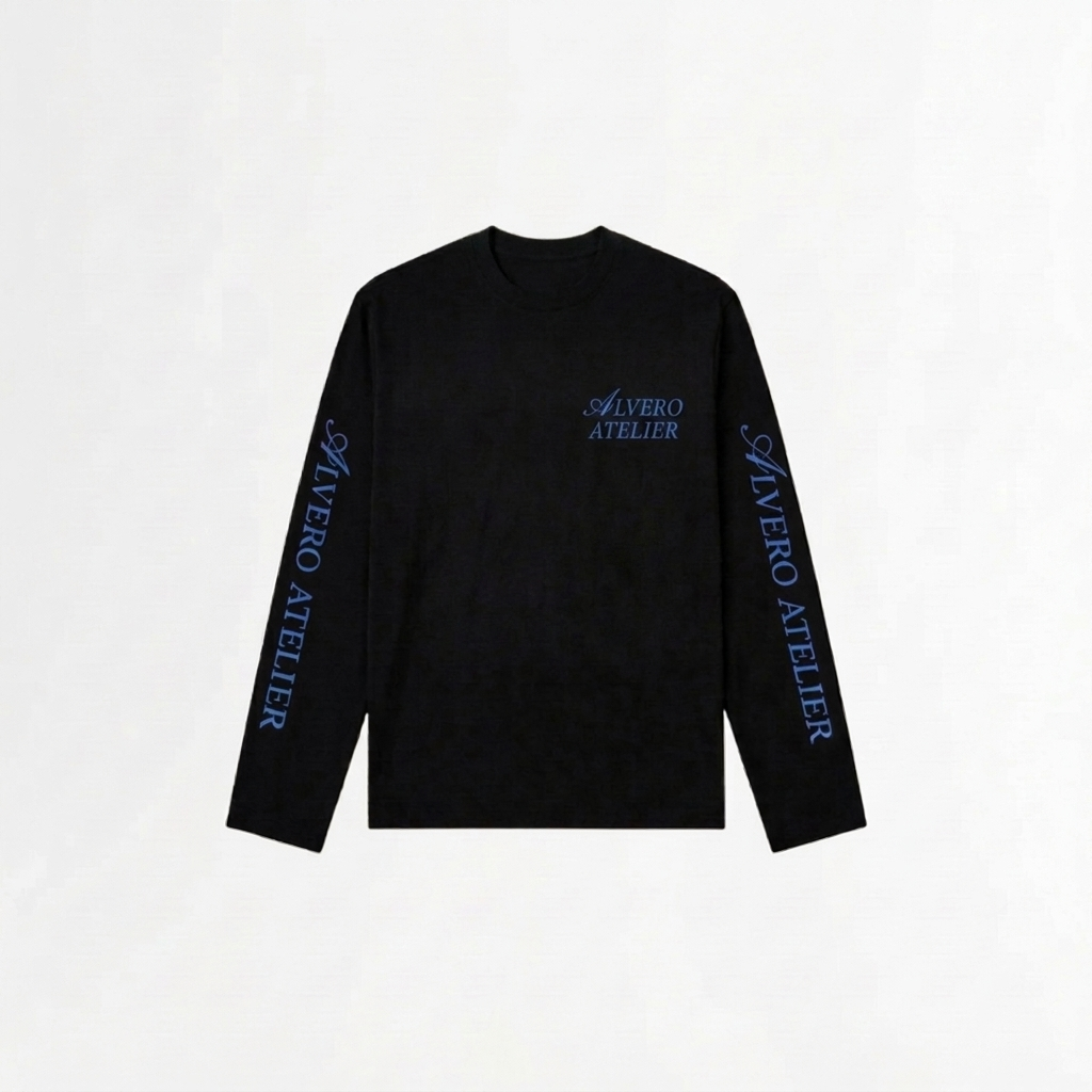 6003 LONGSLEEVE - ZWART/BLAUW