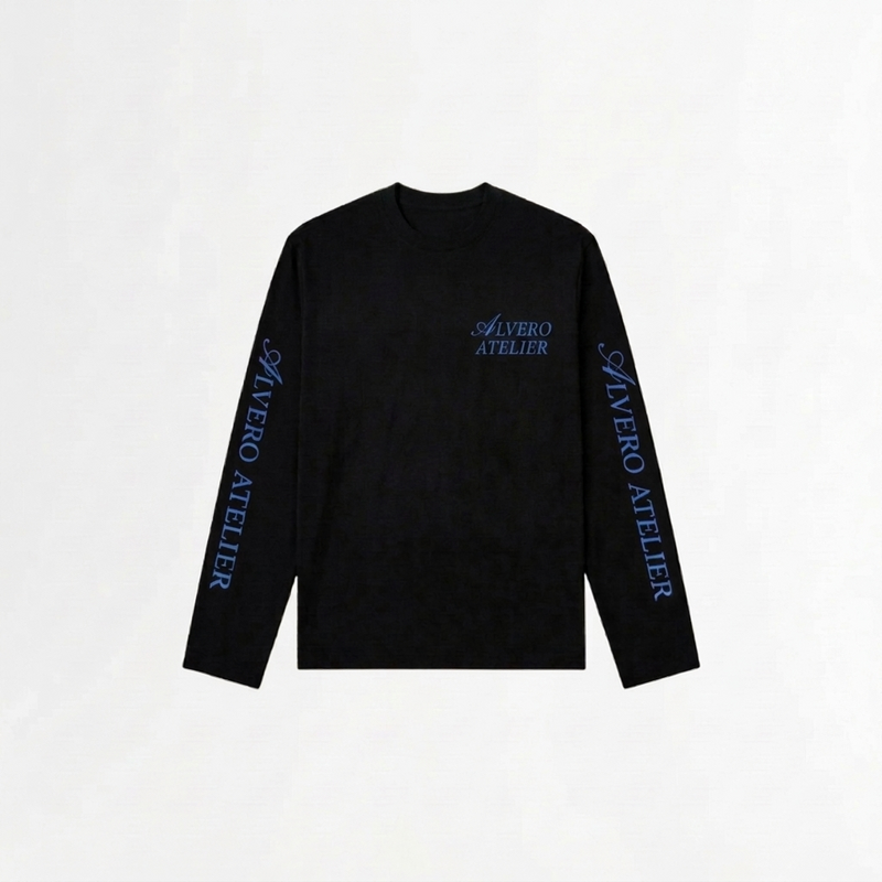 6003 LONGSLEEVE - ZWART/BLAUW
