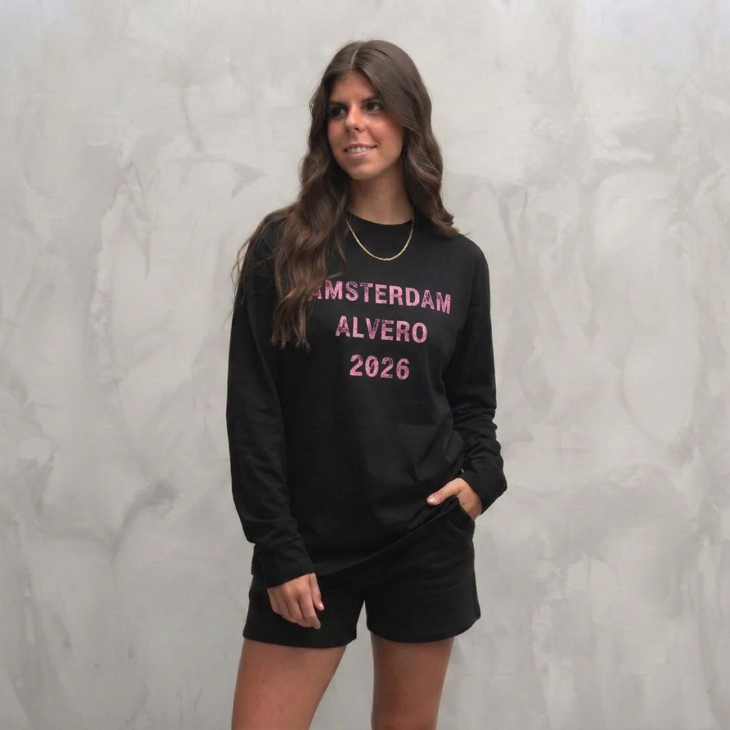 8025 LONGSLEEVE ZWART/ROZE