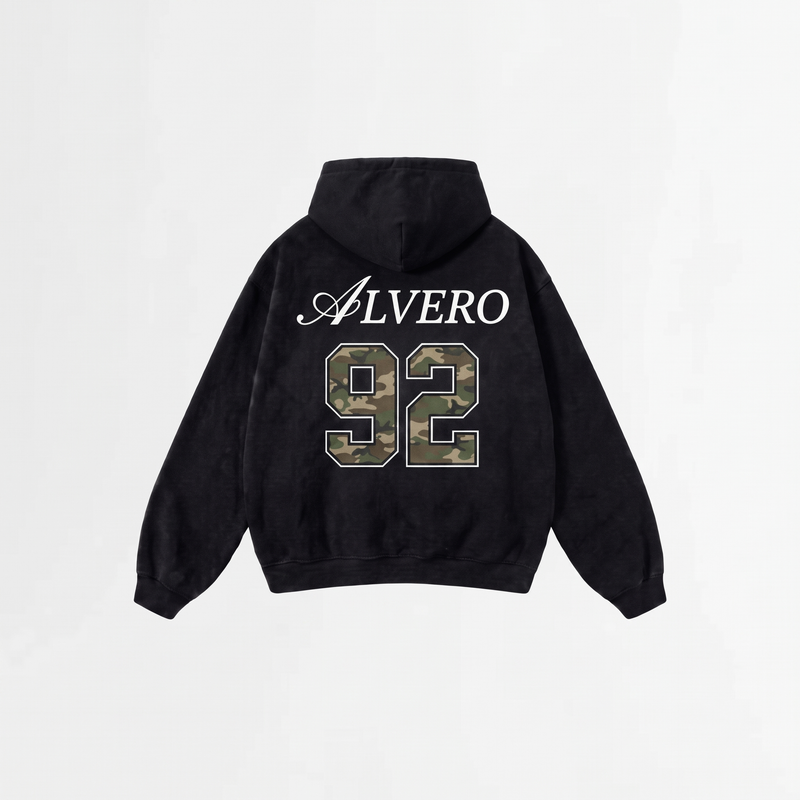 6080 HOODIE ZWART/LEGERGROEN