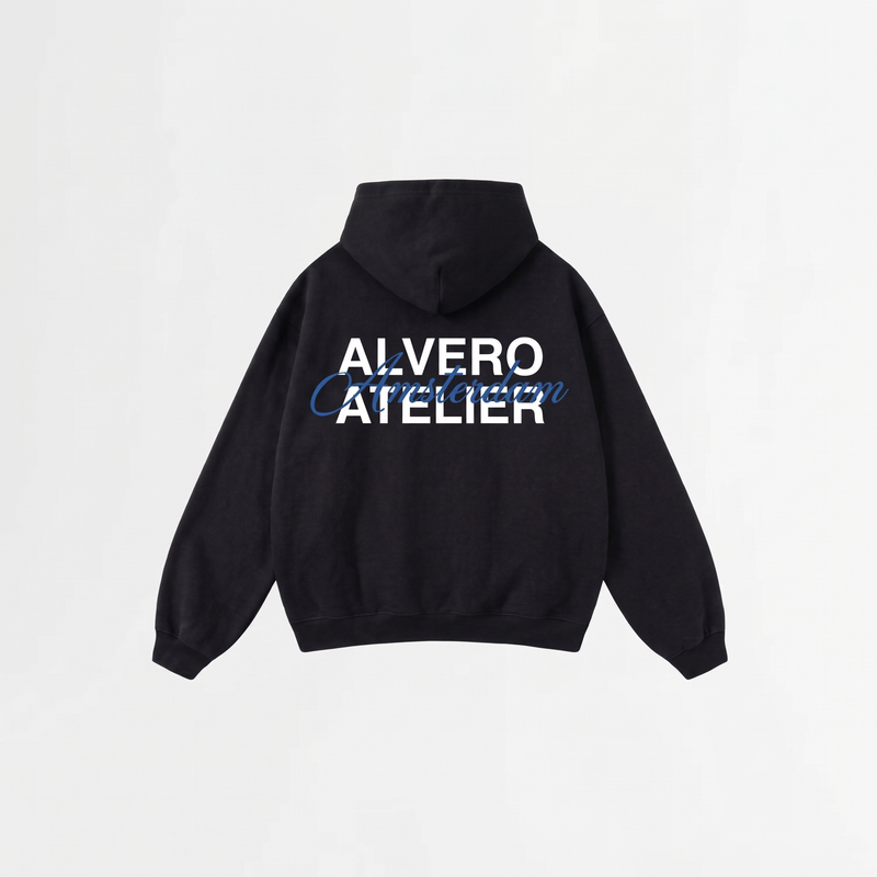5066 HOODIE ZWART/BLAUW