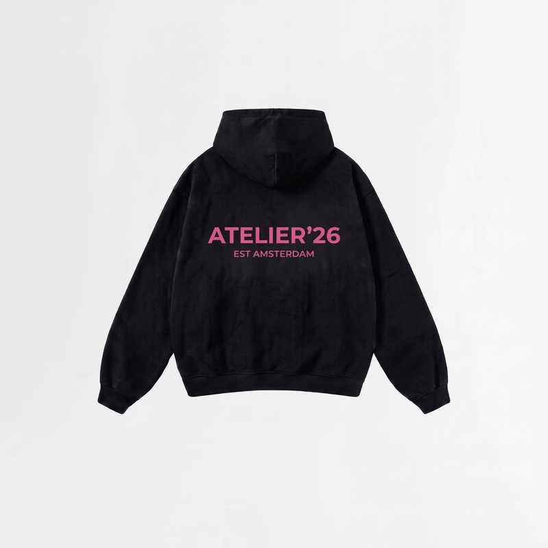5060 HOODIE ZWART/ROZE