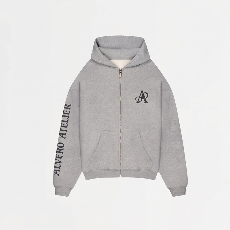 8001 ZIPPER GRIJS/ZWART
