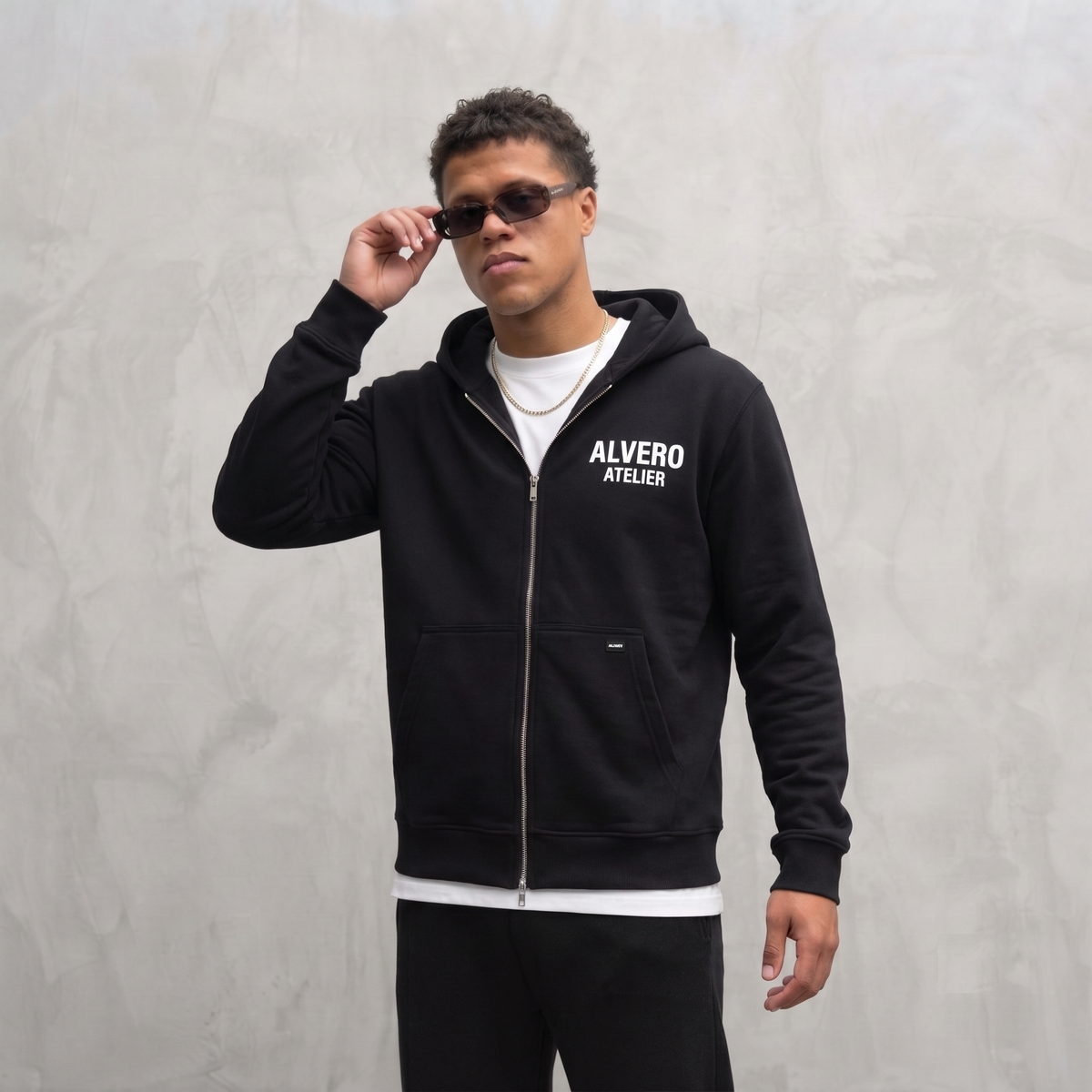 7009 ZIPPER ZWART/ROZE