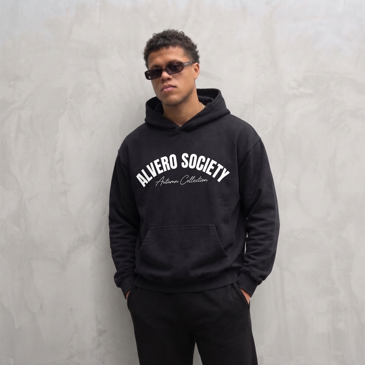 8097 HOODIE ZWART/WIT