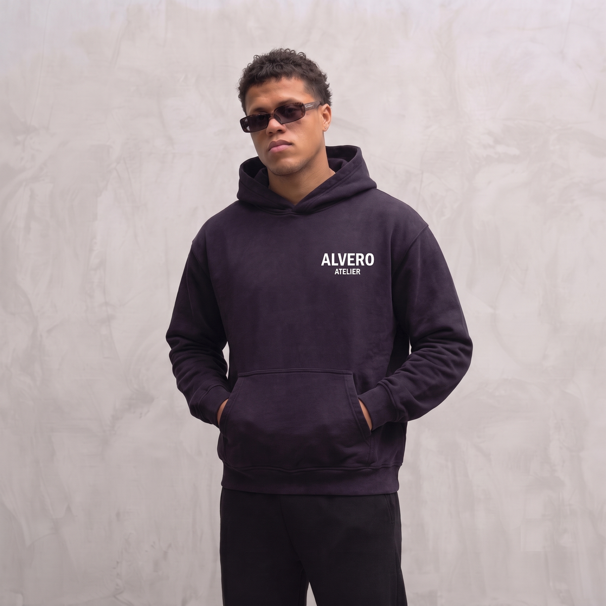 5066 HOODIE ZWART/BLAUW