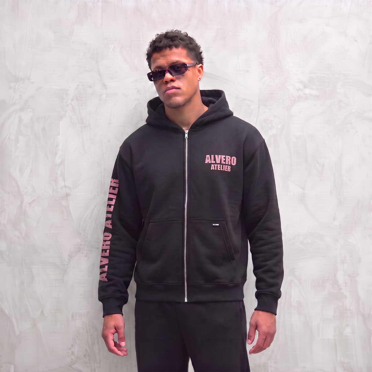 5001 ZIPPER ZWART/ROZE