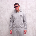 8001 ZIPPER GRIJS/ZWART