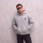 8001 ZIPPER GRIJS/ZWART